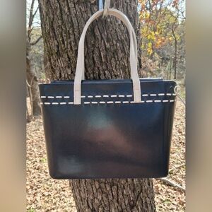 Vintage Navy and White Bag